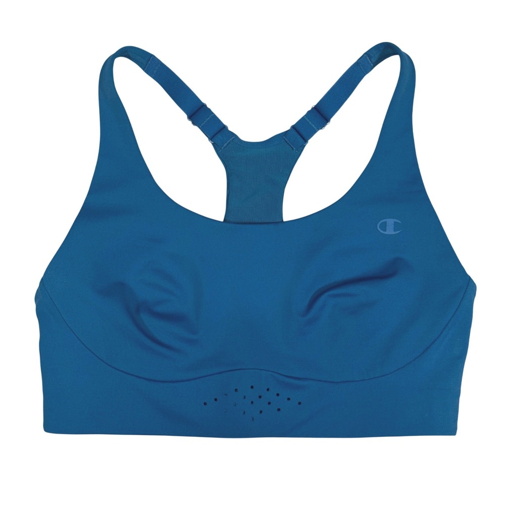 Champion Women Teal Blue High Impact Molded Cup Racerback Sports Bra Size S/M